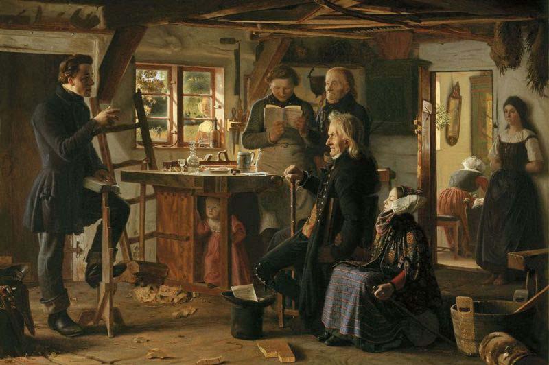 Christen Dalsgaard Mormons visit a country carpenter Germany oil painting art
